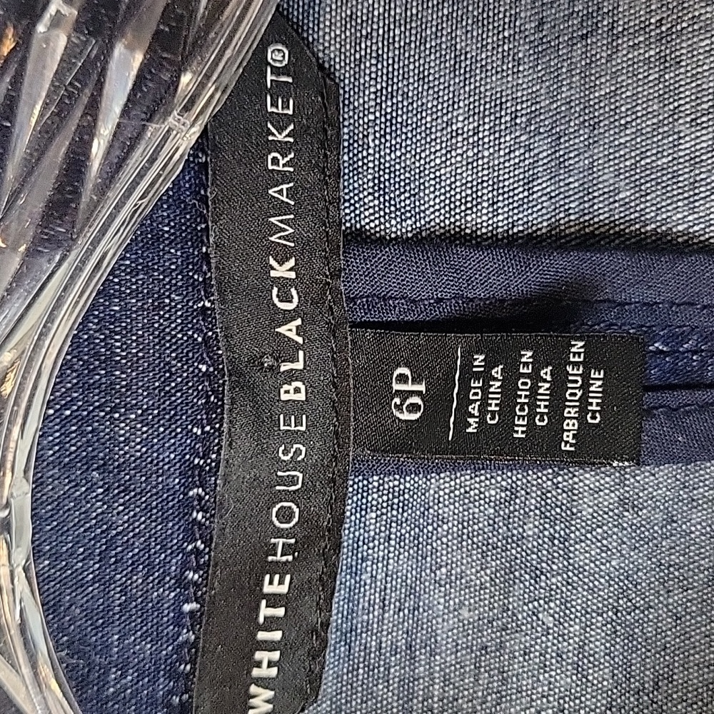 White House Black Market Blue Jean Jacket - Picture 3 of 6